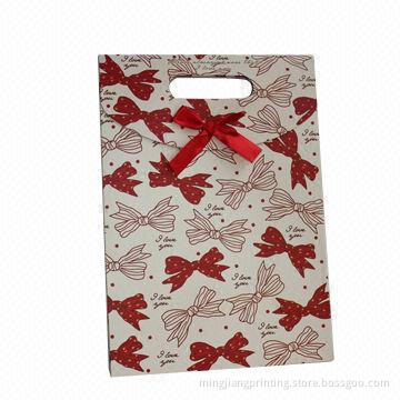 Cardboard Bag with Ribbon Bow, Different Colors and Sizes Available